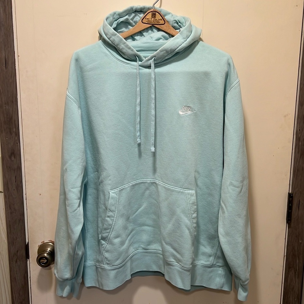 Mens Size XXL Nike Sportswear Club Fleece Pullover Hoodie Light Green